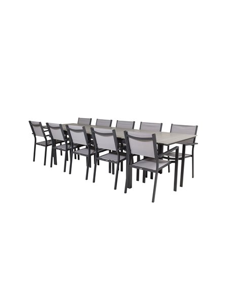Matgrupp Levels med Copacabana matstolar, 224 × 100 cm