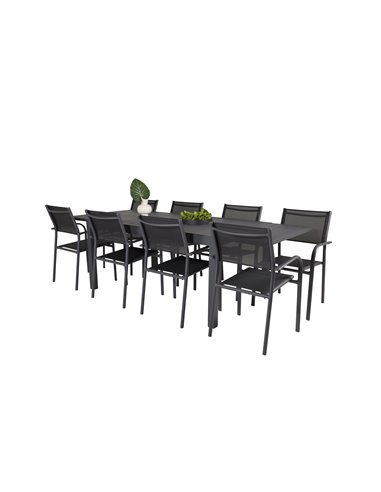 Matgrupp Marbella med Santorini matstolar, 240 × 100 cm