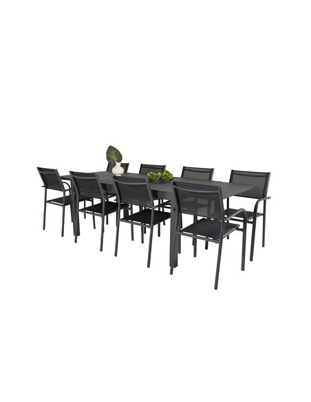 Matgrupp Marbella med Santorini matstolar, 240 × 100 cm