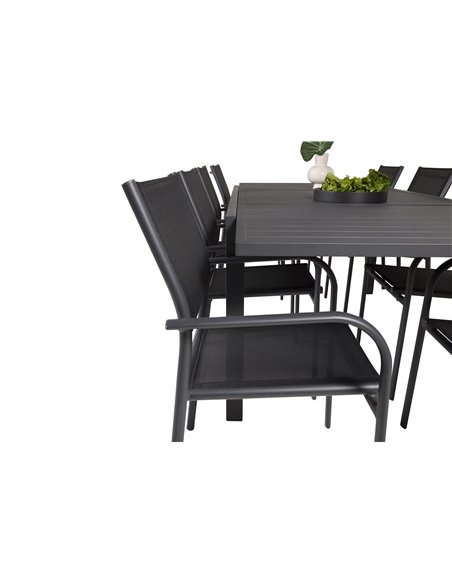 Matgrupp Marbella med Santorini matstolar, 240 × 100 cm
