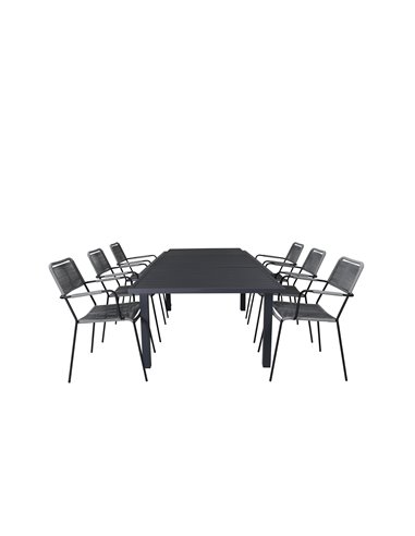 Matgrupp Marbella med Lindos matstolar, 240 × 100 cm