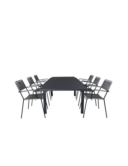 Matgrupp Marbella med Lindos matstolar, 240 × 100 cm