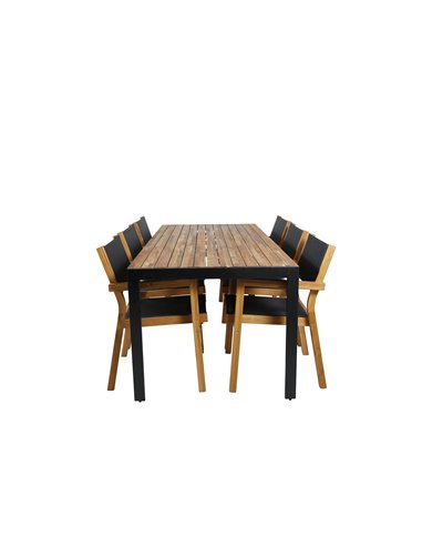 Matgrupp Bois med Venice matstolar, 205 × 90 cm