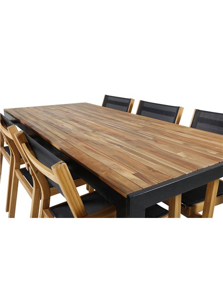 Matgrupp Bois med Venice matstolar, 205 × 90 cm