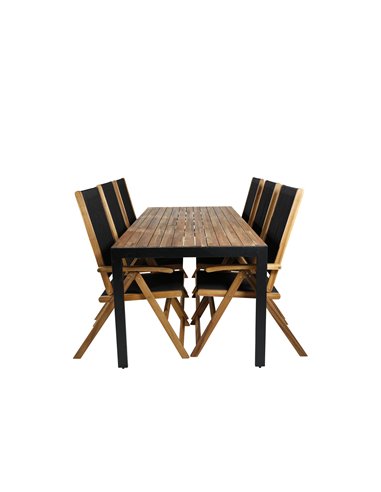 Matgrupp Bois med Little John matstolar, 205 × 90 cm