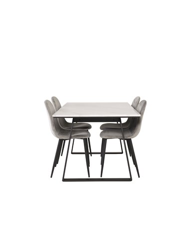 Matgrupp Estelle med Polar matstolar, 140 × 90 cm