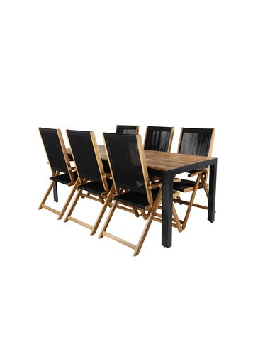 Matgrupp Bois med Little John matstolar, 205 × 90 cm