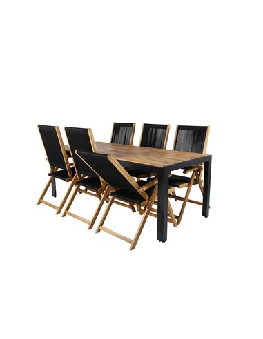 Matgrupp Bois med Little John matstolar, 205 × 90 cm