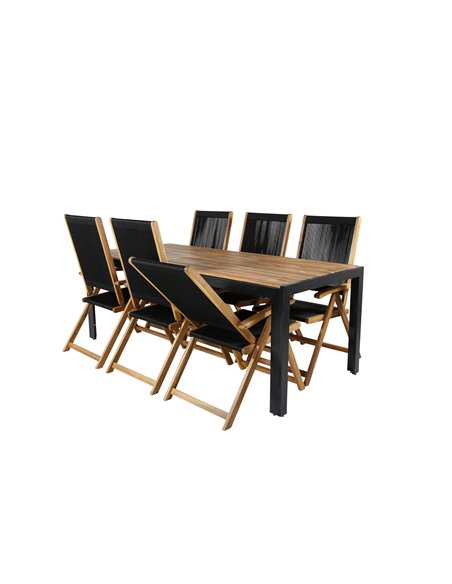 Matgrupp Bois med Little John matstolar, 205 × 90 cm