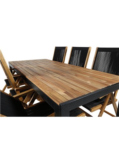 Matgrupp Bois med Little John matstolar, 205 × 90 cm