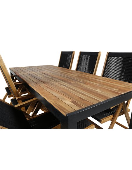 Matgrupp Bois med Little John matstolar, 205 × 90 cm