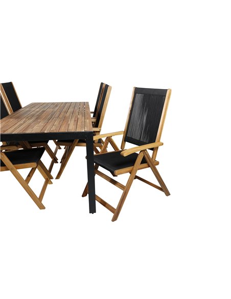 Matgrupp Bois med Little John matstolar, 205 × 90 cm