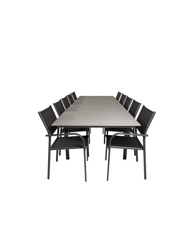 Matgrupp Levels med Santorini matstolar, 224 × 100 cm