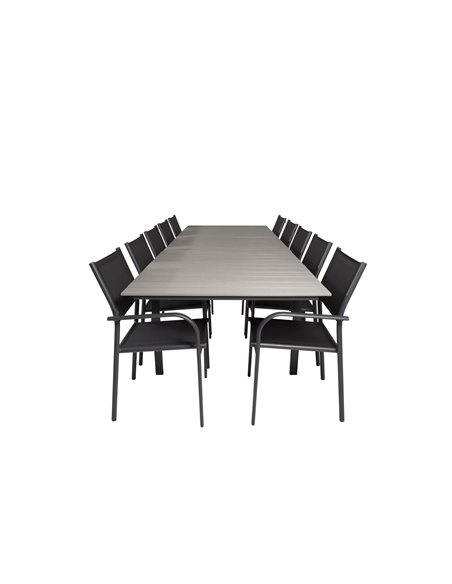 Matgrupp Levels med Santorini matstolar, 224 × 100 cm