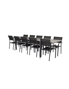 Matgrupp Levels med Santorini matstolar, 224 × 100 cm 2