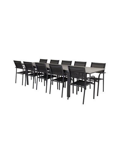 Matgrupp Levels med Santorini matstolar, 224 × 100 cm