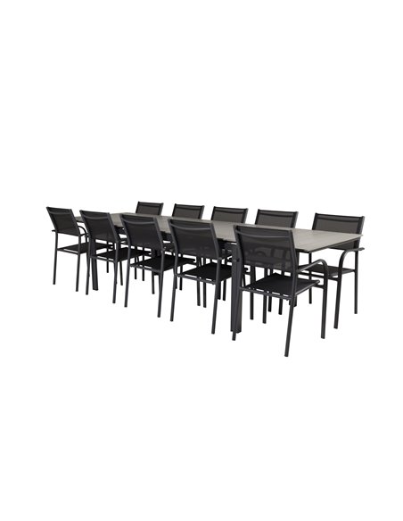 Matgrupp Levels med Santorini matstolar, 224 × 100 cm