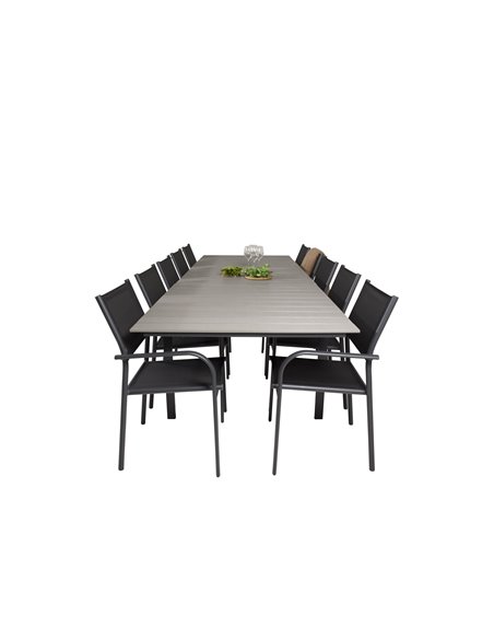 Matgrupp Levels med Santorini matstolar, 224 × 100 cm