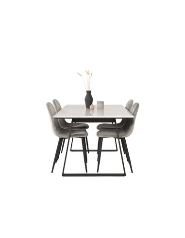 Matgrupp Estelle med Polar matstolar, 140 × 90 cm