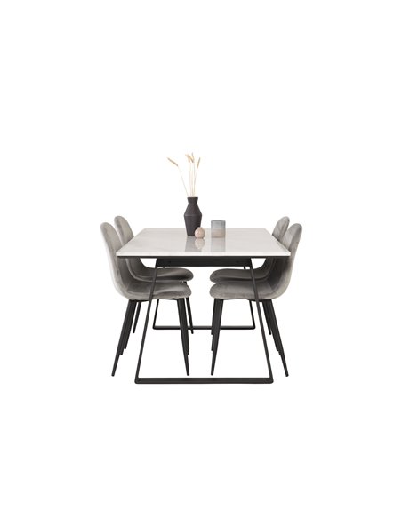 Matgrupp Estelle med Polar matstolar, 140 × 90 cm