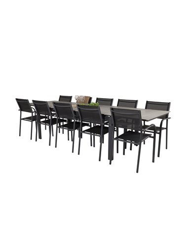 Matgrupp Levels med Santorini matstolar, 224 × 100 cm
