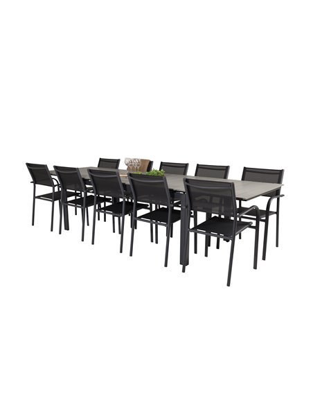 Matgrupp Levels med Santorini matstolar, 224 × 100 cm