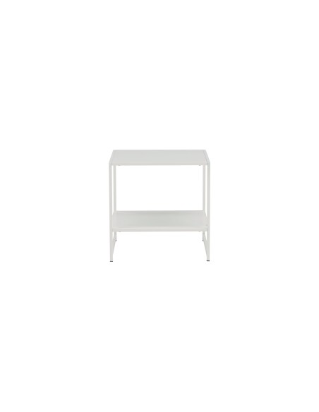 Sidobord Staal Bord, 50 × 50 cm, Vit