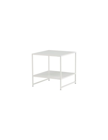 Sidobord Staal Bord, 50 × 50 cm, Vit