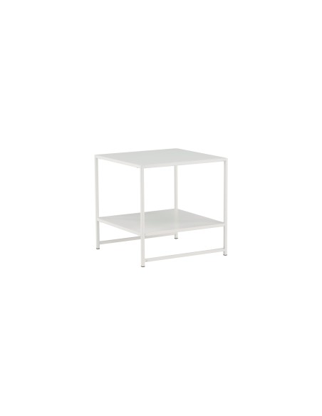 Sidobord Staal Bord, 50 × 50 cm, Vit