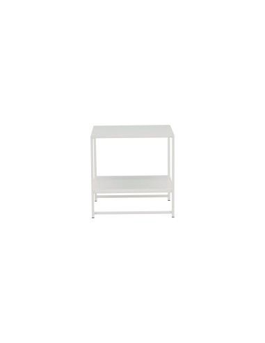 Sidobord Staal Bord, 50 × 50 cm, Vit