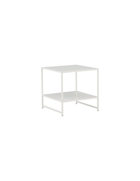 Sidobord Staal Bord, 50 × 50 cm, Vit