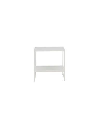 Sidobord Staal Bord, 50 × 50 cm, Vit