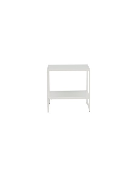 Sidobord Staal Bord, 50 × 50 cm, Vit