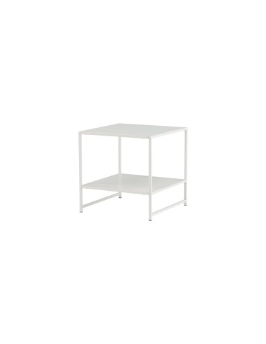 Sidobord Staal Bord, 50 × 50 cm, Vit