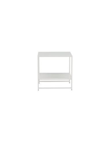 Sidobord Staal Bord, 50 × 50 cm, Vit
