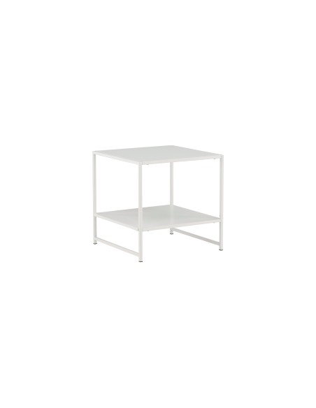 Sidobord Staal Bord, 50 × 50 cm, Vit
