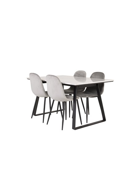 Matgrupp Estelle med Polar matstolar, 140 × 90 cm