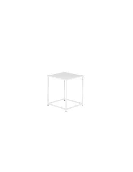 Sidobord Staal Bord, 37 × 38 cm, Vit