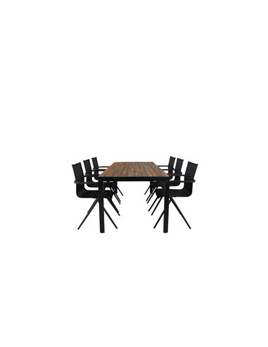 Matgrupp Bois med Alina matstolar, 205 × 90 cm