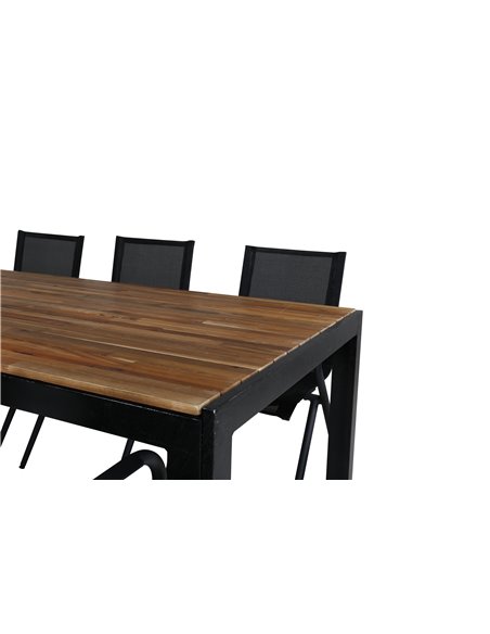 Matgrupp Bois med Alina matstolar, 205 × 90 cm
