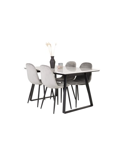 Matgrupp Estelle med Polar matstolar, 140 × 90 cm