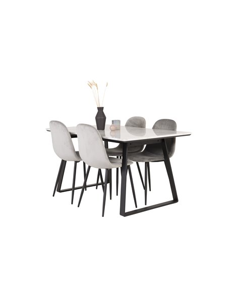 Matgrupp Estelle med Polar matstolar, 140 × 90 cm