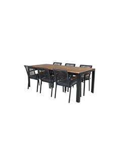 Matgrupp Bois med Dallas matstolar, 205 × 90 cm 2