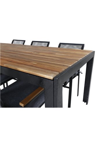 Matgrupp Bois med Dallas matstolar, 205 × 90 cm