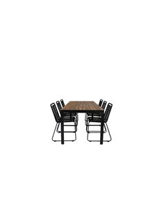 Matgrupp Bois med Lindos matstolar, 205 × 90 cm
