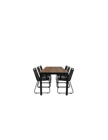 Matgrupp Bois med Lindos matstolar, 205 × 90 cm
