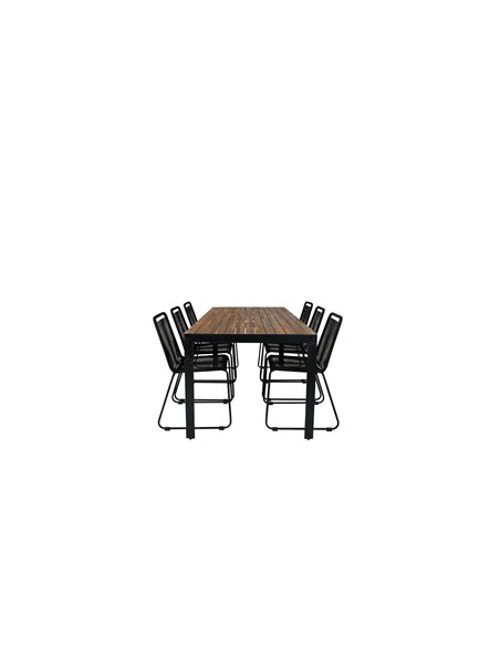Matgrupp Bois med Lindos matstolar, 205 × 90 cm