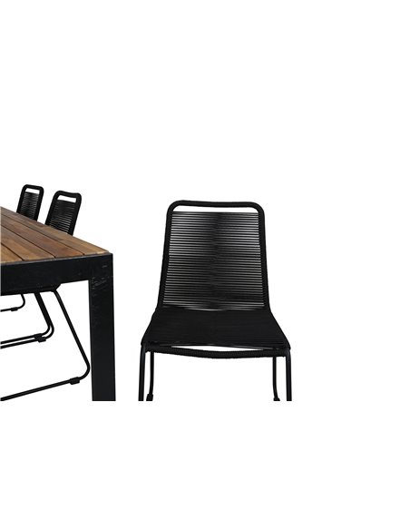 Matgrupp Bois med Lindos matstolar, 205 × 90 cm
