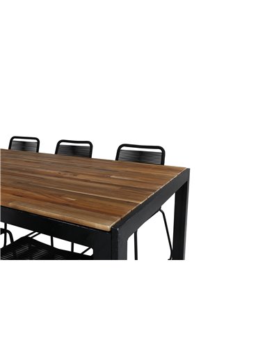 Matgrupp Bois med Lindos matstolar, 205 × 90 cm