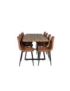 Matgrupp Inca med Polar matstolar, 160 × 85 cm